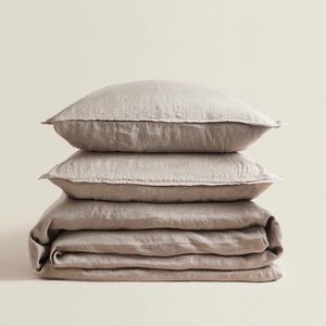 ZARA home Queen linen duvet cover and shams